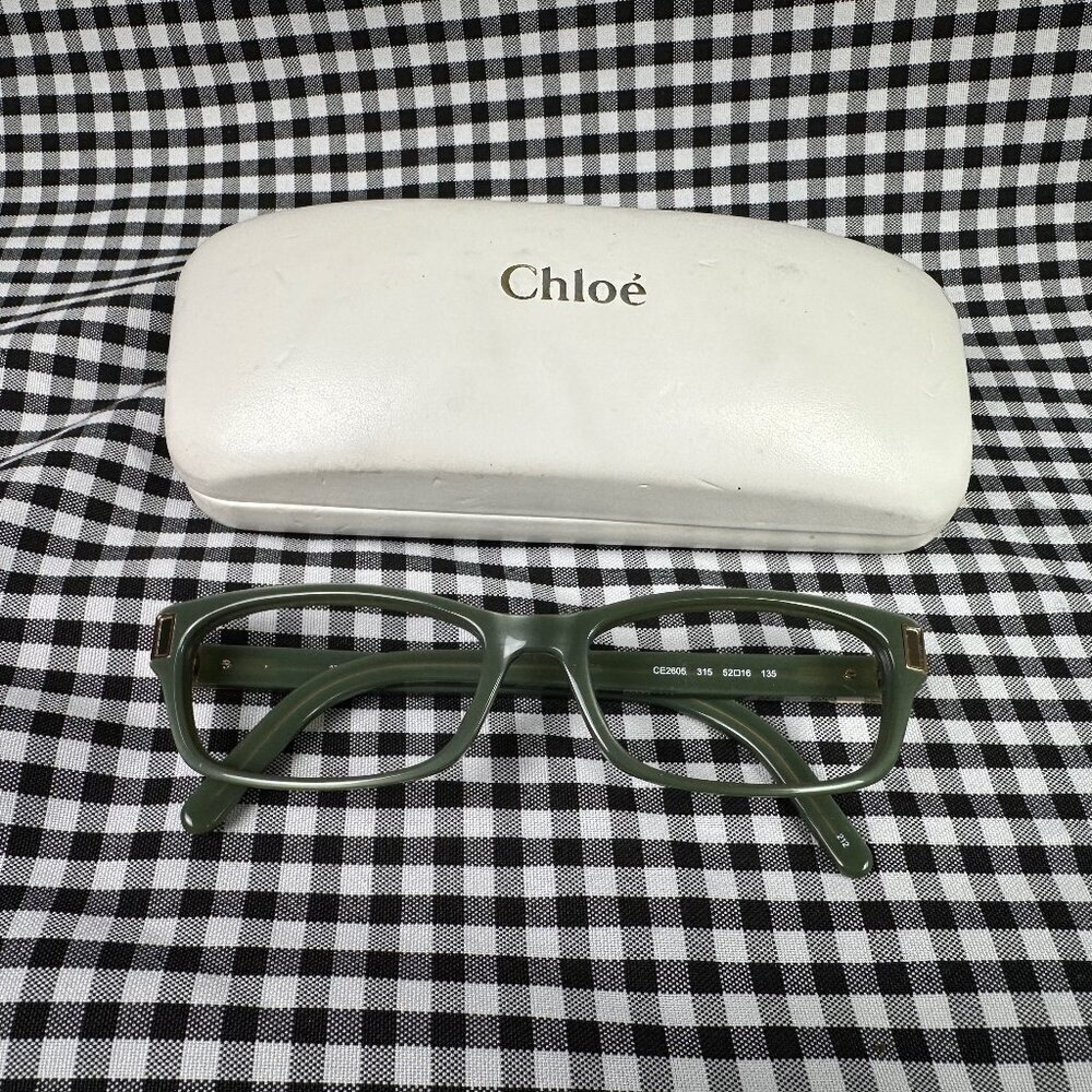 Chloé CE2605 Eyeglasses Rectangle Sage Green Made in Italy Frames Only